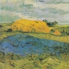 Vincent van Gogh, Stos pszenicy pod zachmurzonym niebem , lipiec 189, Kröller-Müller Museum , Otterlo , Holandia (F563)