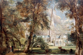 „Katedra w Salisbury, widok od strony ogrodu domu biskupiego", 1821–1822 (Museu de Arte de São Paulo, Brazylia)