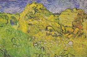 Vincent van Gogh, Pole z stopami zboża, lipiec 1890, Beyeler Foundation, Riehen, Szwajcaria (F809), Pole z snopami pszenicy, lipiec 1890, Beyeler Foundation, Riehen, Szwajcaria